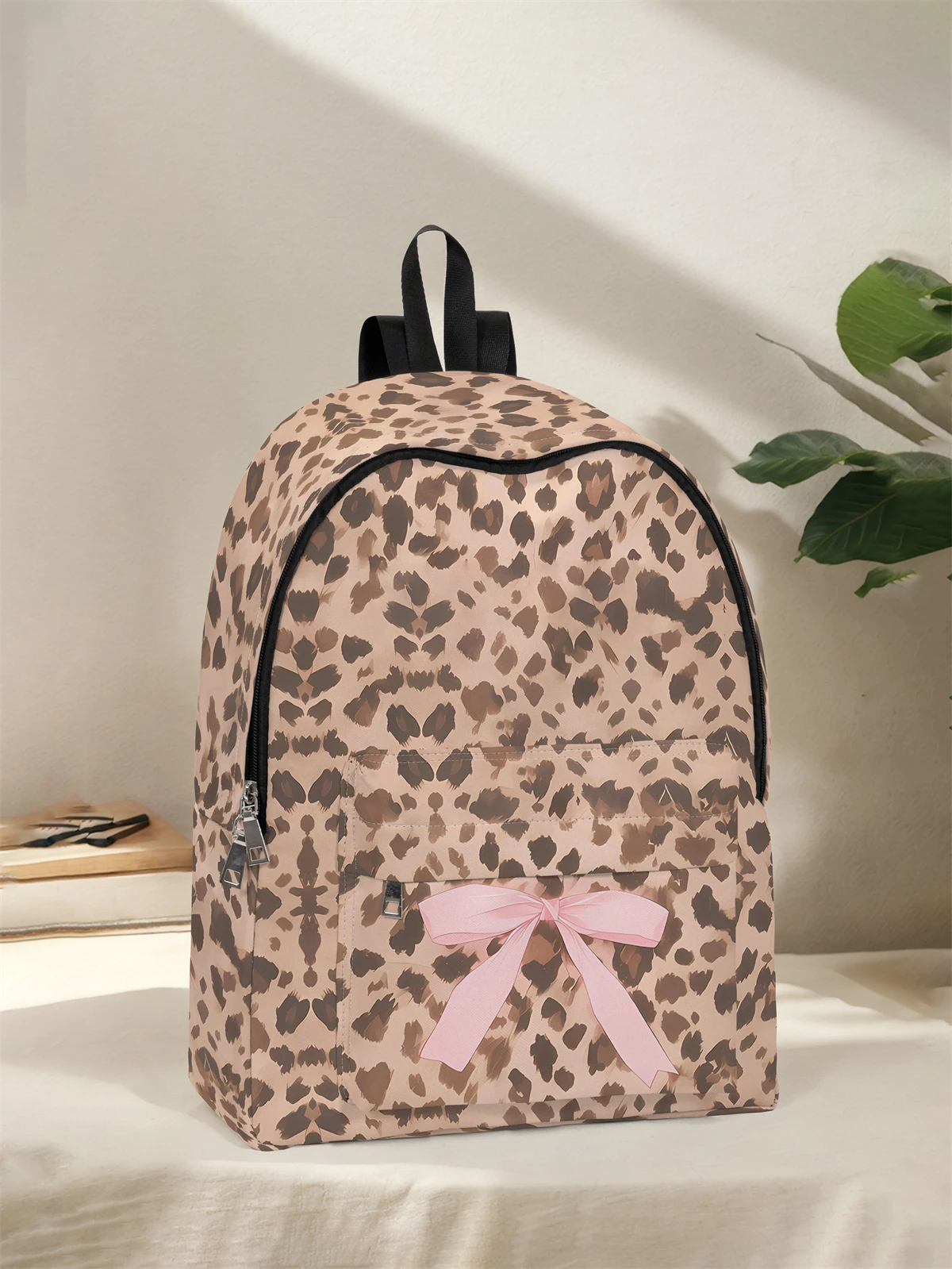 Leopard print bow pattern backpack, new model for 2025 