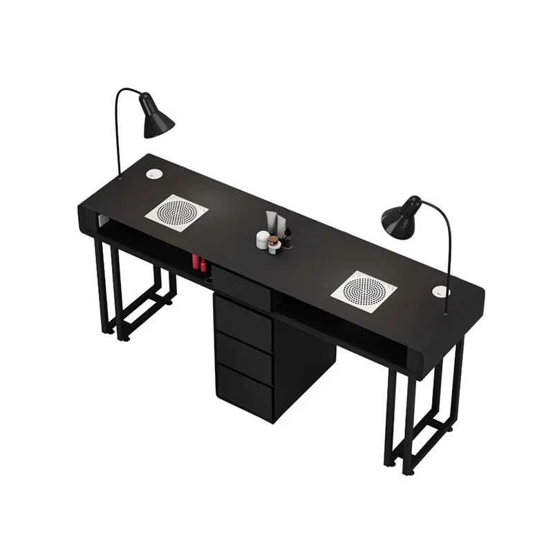 Simple Design Nail Table With Dust Collector Modern Storage French Nail Desk With Drawer Simple Table Manucure Salon Furniture