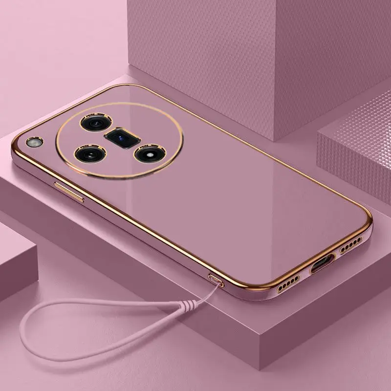 For OPPO Find X7 Case OPPO Find X7 Phone Case Straight edge electroplate Plating ShockProof Silicone Back Soft Cover image 4