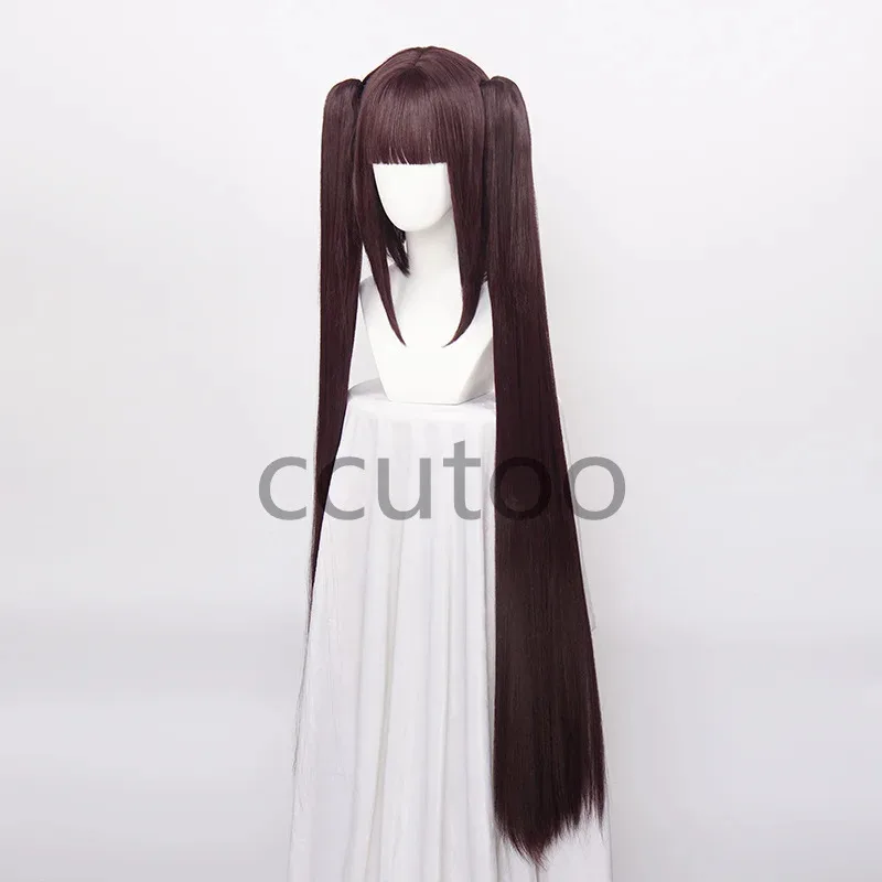 

zizi 2025 ccutoo синтетические Chocola NEKOPARA косплей шоколадные термостойкие волосы чип хвостики 120 см + шапочка для парика