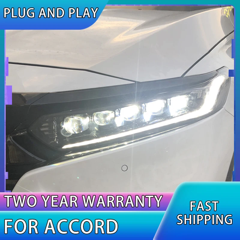 

Car Lights For Accord X G10 10TH 2018-2021 LED Headlights DRL Fog Lamp Turn Signal Low Beam High Beam Projector 5 Lens Assembly