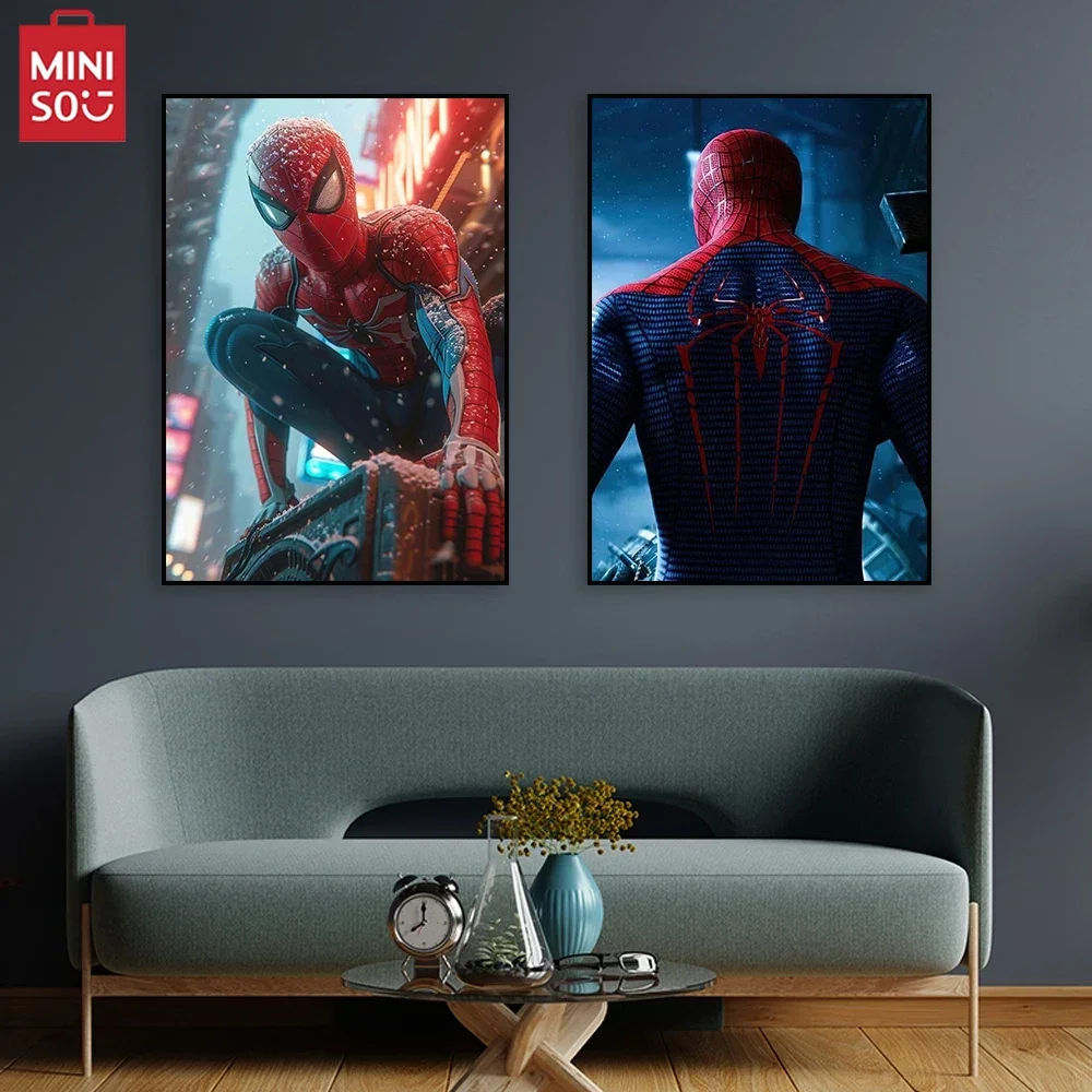 Póster MINISO de Spider Man de Disney, Graffiti, arte Pop, impresiones de superhéroes, película clásica, cuadro sobre lienzo para pared, increíble Spiderman