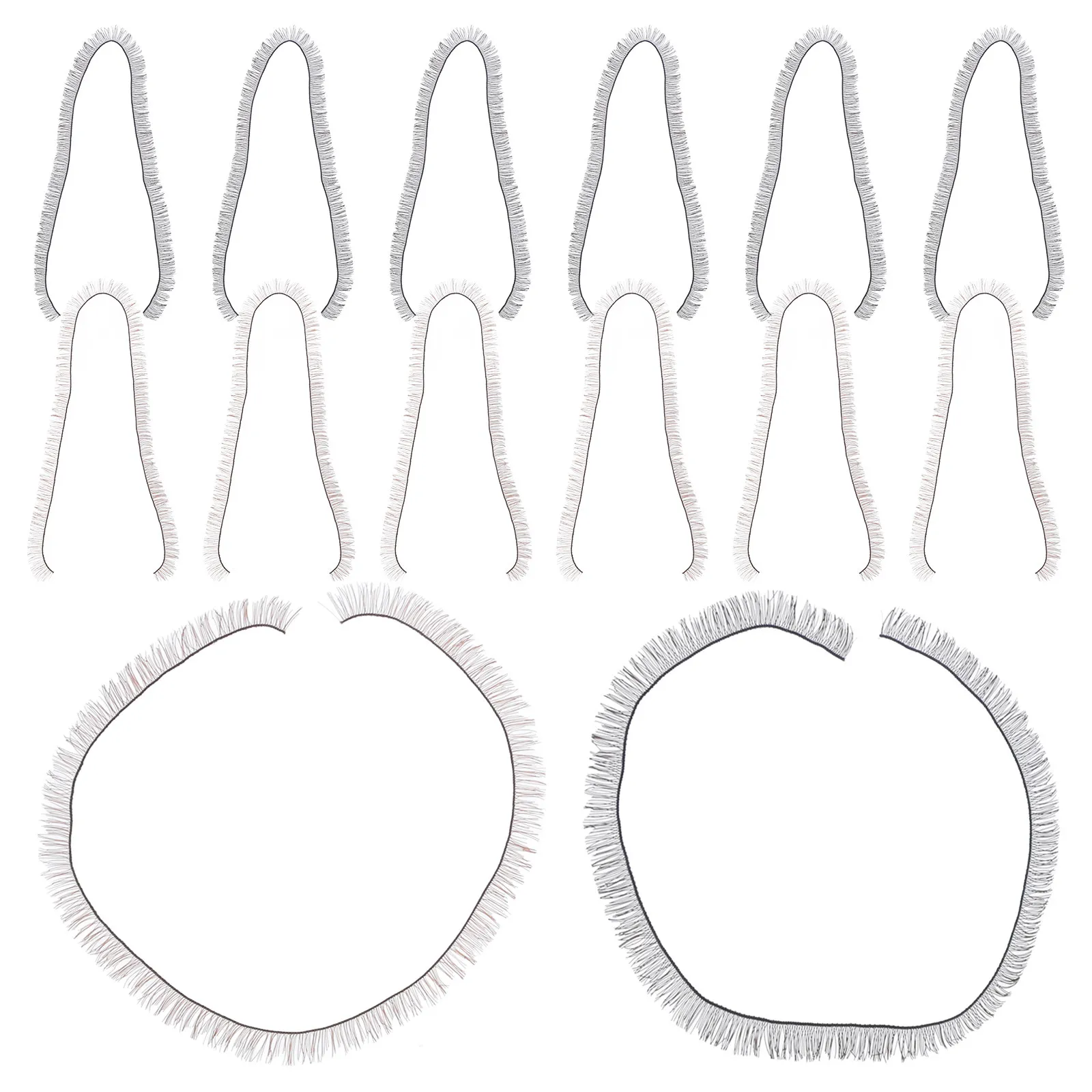 20 Stück künstliche Wimpern für Accessoires, 0,4 x 20 cm, schwarz, braun, natürlicher Look, DIY-Bastelarbeiten, Wimpernstreifen, Simulation