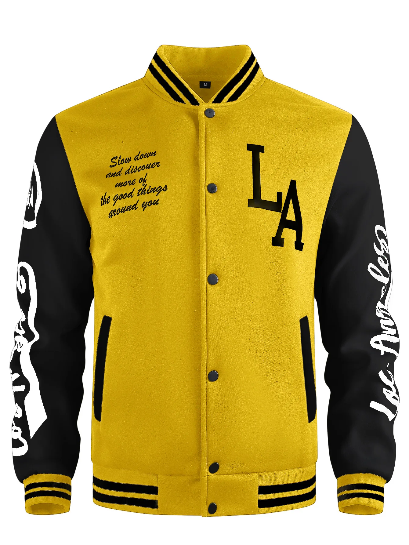 Men's Casual Jacket with Spring Print and Color Matching