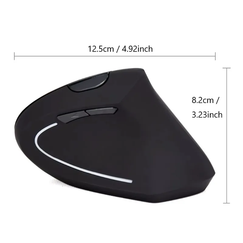 Wireless Mouse Vertical Gaming Rechargeable BT Mouse USB Computer Mouse Ergonomic Desktop Upright 1600DPI For Office Home