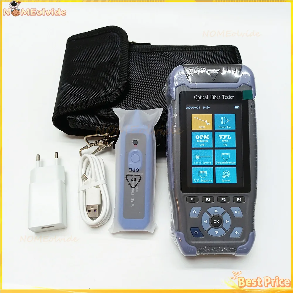 

Mini OTDR Optic Reflectometer 980Rev With 9 Functions VFL OLS OPM Event Map 24Db For 64Km Fiber Cable Ethernet Tester