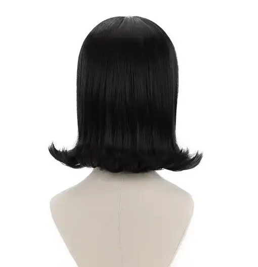 Wig rambut pendek hitam keriting, Wig Cosplay Mavis wanita anak perempuan Wig rambut Anime vampir sintetis untuk kostum pesta Halloween