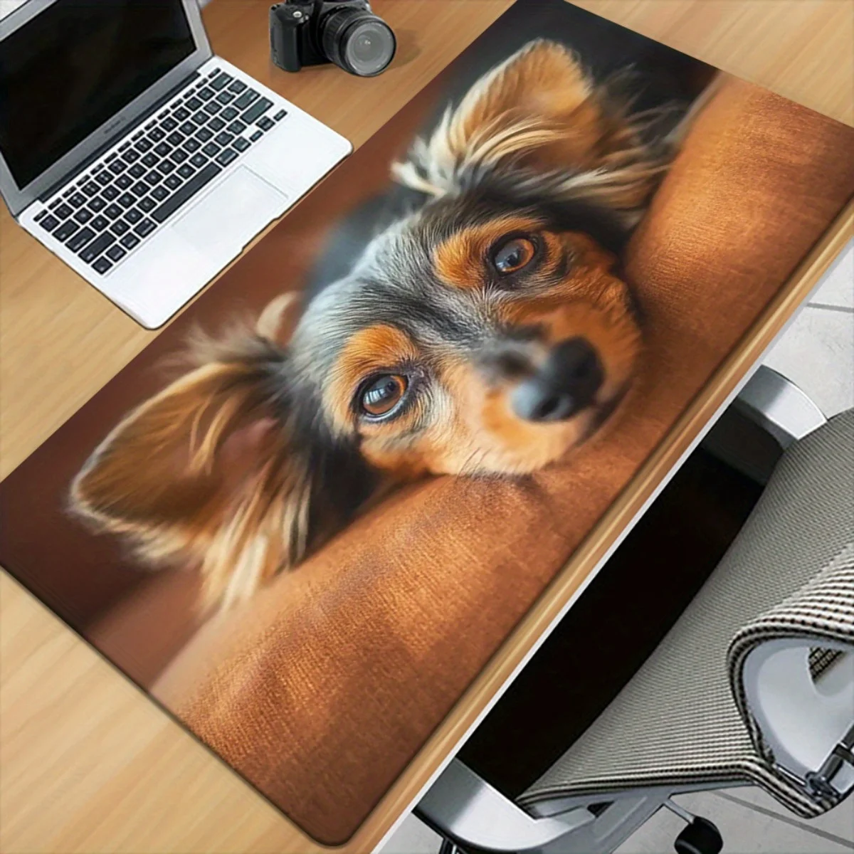 1pc Cute Puppy Lunch Break Design Mouse Pad - Non-Slip Rubber Base Gaming & Office Desk Mat with High-Resolution Print, Durable