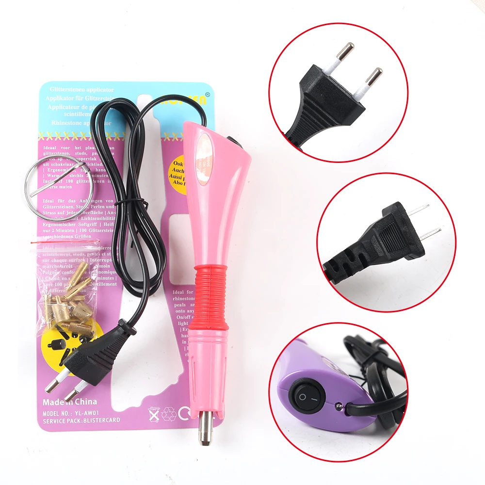 Hotfix Rhinestone Applicator Iron-on Wand Heat-fix Tool Gun Hot Fix Stone Glass Diamond Box Set For Garment Clothing Decoraction