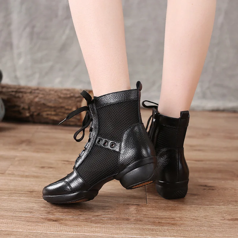 High Quality Cowhide Dancing Boots Women Jazz Dance Shoes Soft Women\'s Ballroom Modern Dancing Shoes Ladies Dance Boots Sneakers