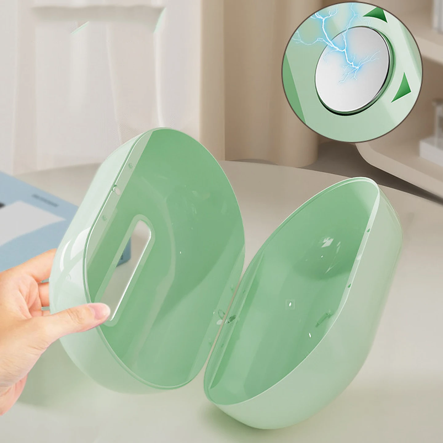 Oval Tissue Box Magnetic Bright Plastic Napkin Holder Modern Minimalist Desktop Tissue Box Home Bedroom Dining Table Receiver