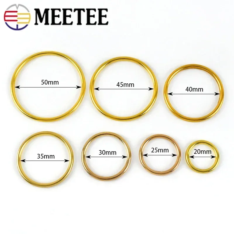 10Pcs 20-50mm O Ring Metal Round Circle Buckle Clothing Shoes Hook Bag Strap Rings Clasp Handbag Decoration Buckles Accessories