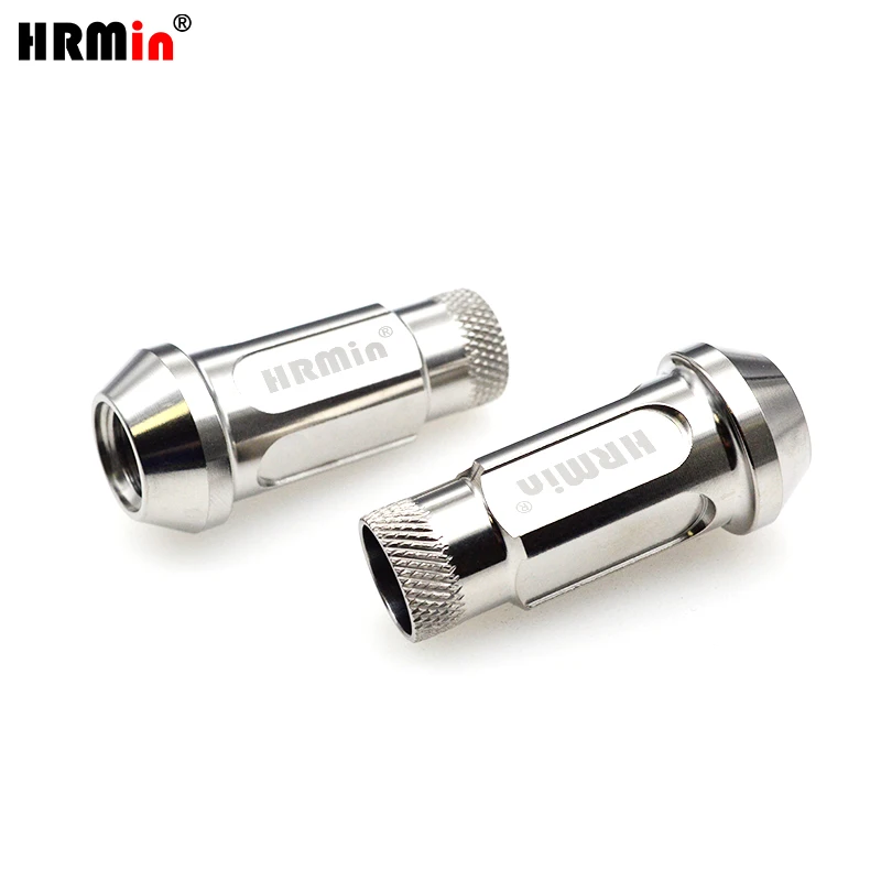 HRMin Knurled Gr.5 titanium cone seat anti-theft wheel lug nut 20ps1key/4ps1key M12*1.5*48/M12*1.25*48mm