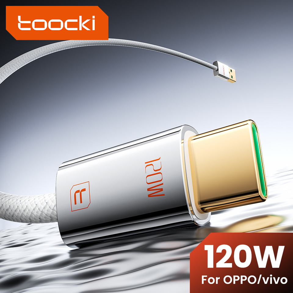  Toocki 120W USB Type C Cable for OPPO Supervooc 2.0 Vivo Super FlashCharge Data Cord Fast Type C Cable for iPhone Xiaomi Samsung