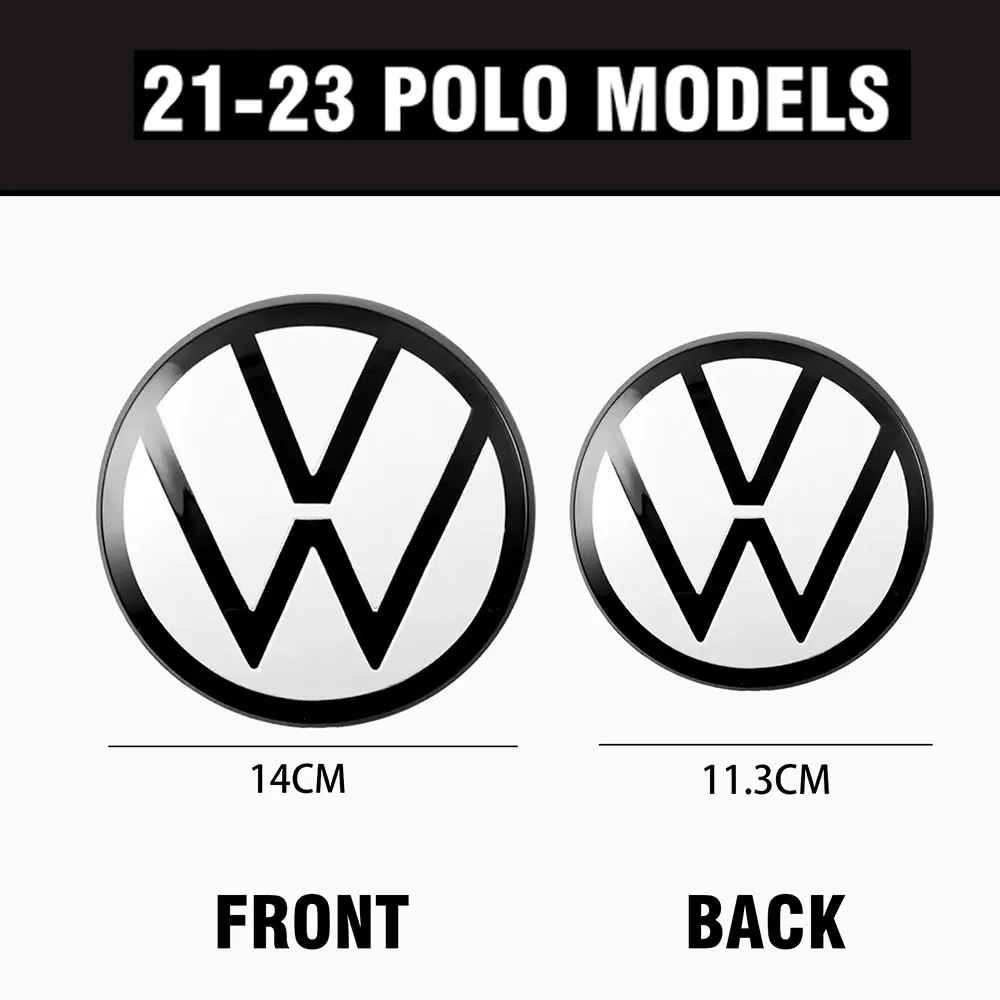 For Volkswagen VW POLO 2021 2022 2023 Car Front Radiator Grille Rear Trunk Emblem Lid Covers Sticker Auto Accessories