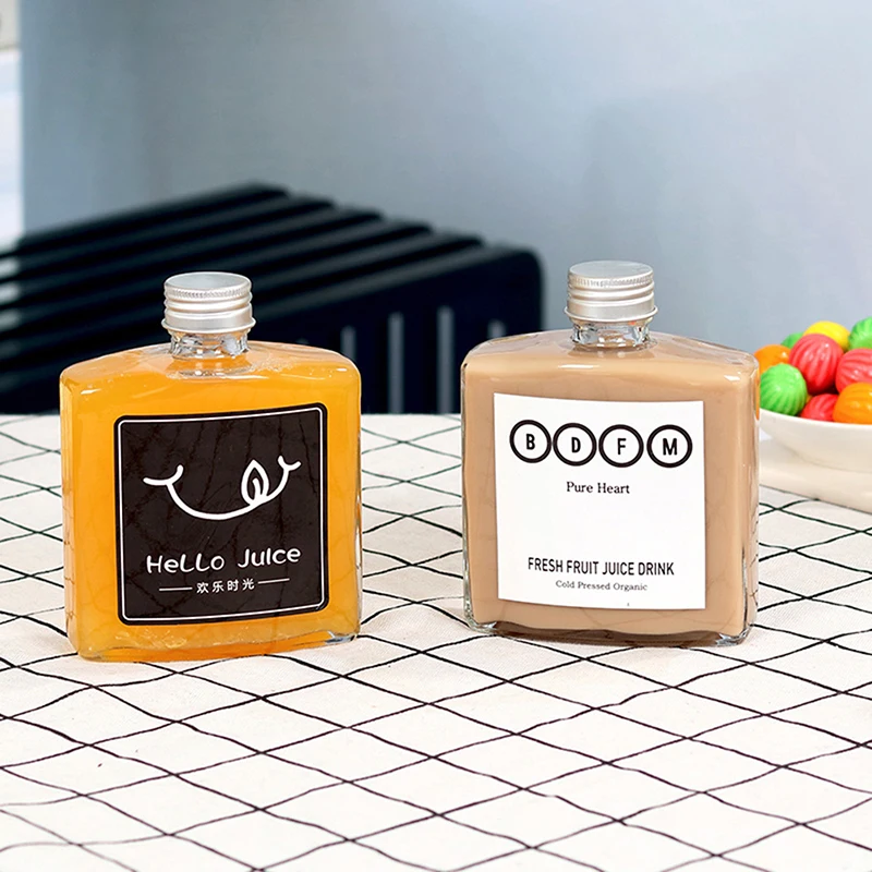250ml Creative Transparent Plastic Milk Tea Bottle Portable Coffee Bottle Drinking Water Kettle With Lid Beverage Juice Cup