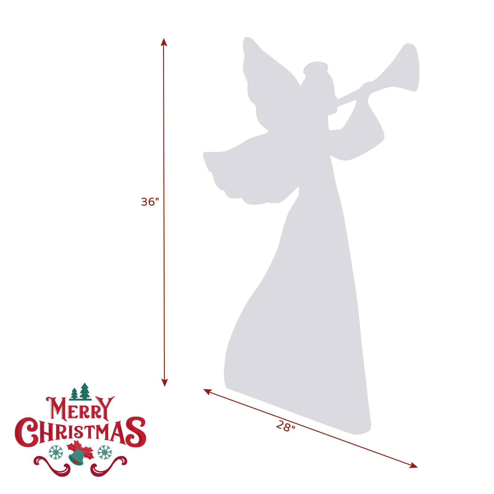 2pcs 36in PVC Angel Garden Angel Decoration White