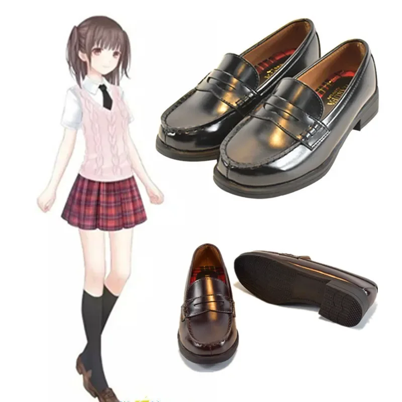 Anime Japan Style Student Lolita Girl JK Shoes Women Block Heels PU Leather Loafers Casual Shoes