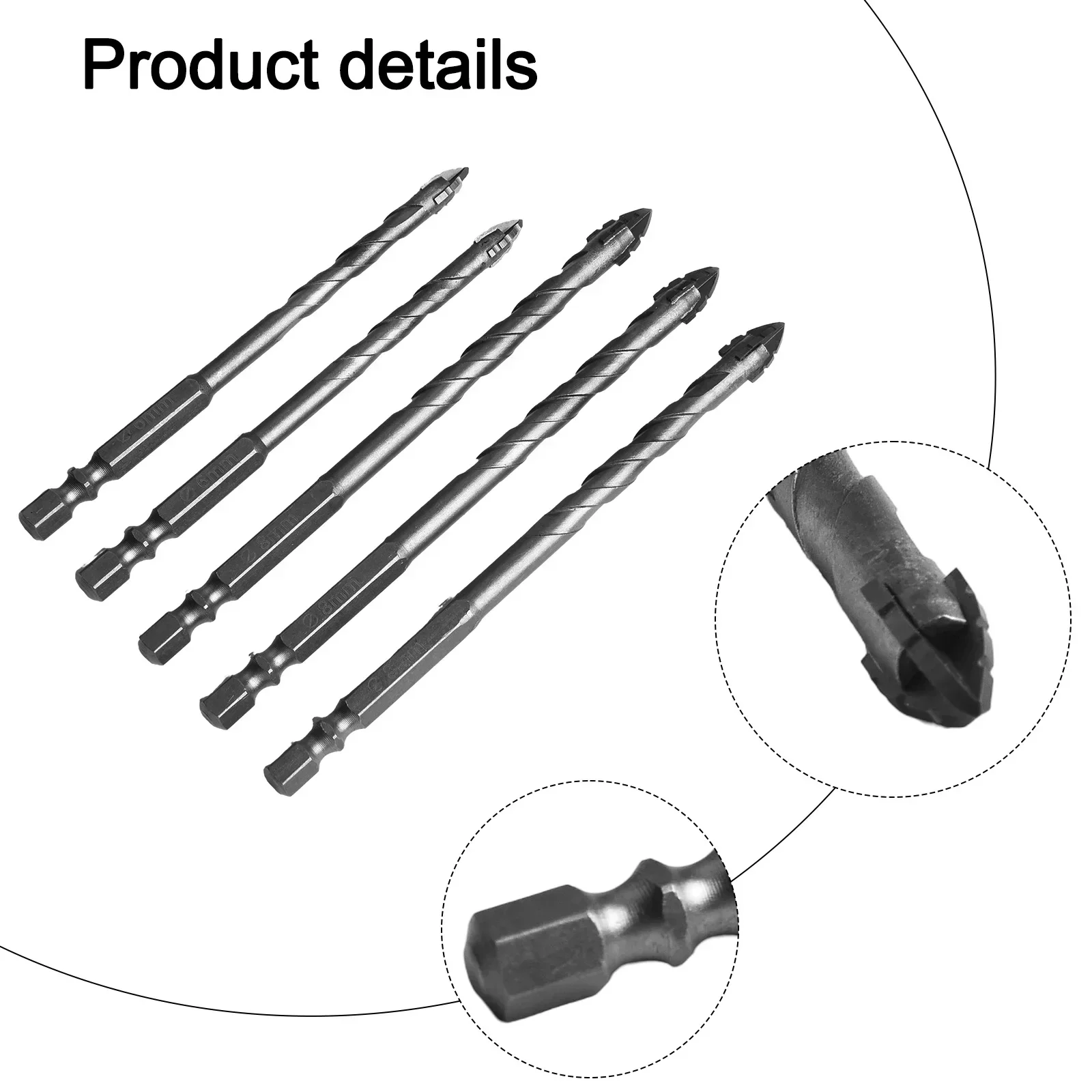 

Broach Tile Punching Bit 6.35 Mm 1 4 Inches Carbide Drill Bits Effortless Drilling High-Speed Rotation DIY Projects