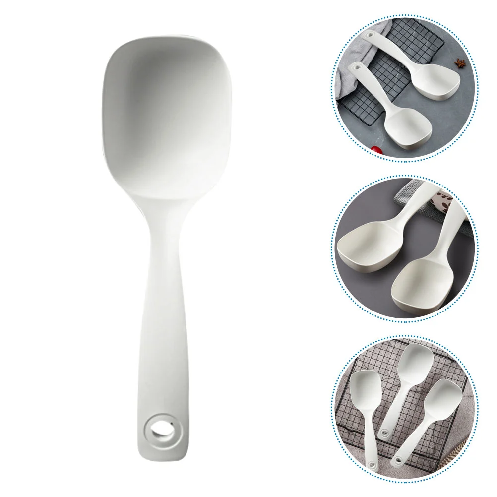 

Electric Cooker Spoon Canteen Ladle Long Handle Soup Household Serving Ladles for Kitchen White Porridge Pot