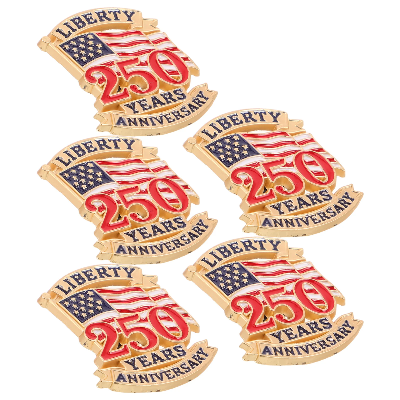 

5 pcs Usa Flag Brooch Pin 250Th Anniversary Independence Day Patriotic Lapel Pins For Suits Coats Sweaters Hats Backpacks