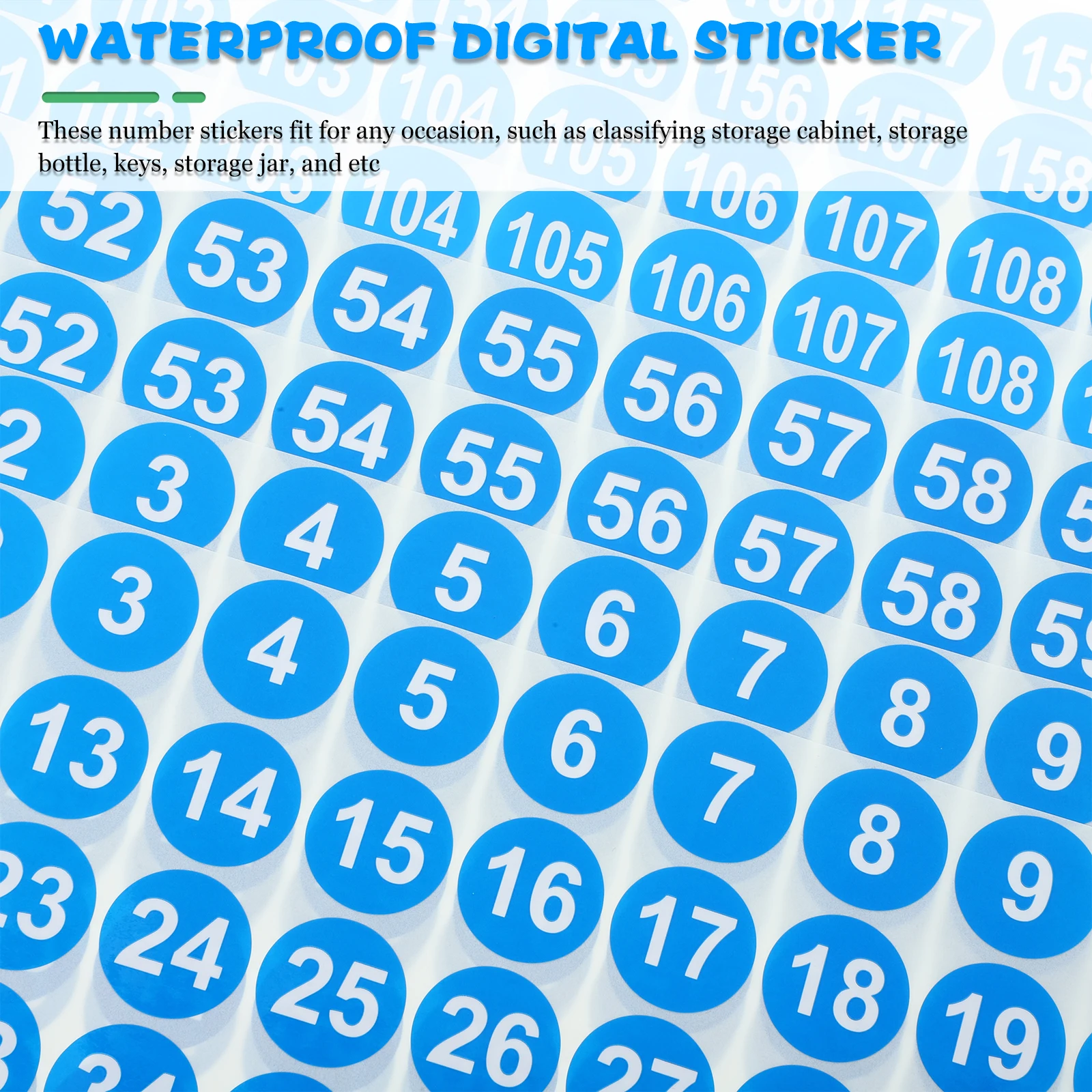 

Round Number Stickers 8 Sheets Self-Adhesive Classification Labels For Office Classroom Organization Digital Decals