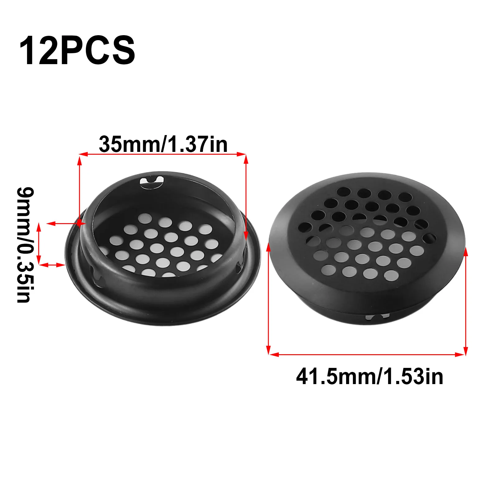 

12pc 35mm Round Cabinet Air Duct Vent Stainless Steel Louver Mesh Hole Plug Decoration Cover Wardrobe Grille Ventilation Systems