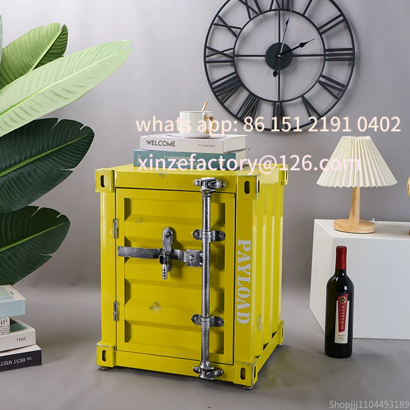 

Customizable przemysłowy metalowy stolik nocny - szafka do przechowywania w stylu Cargo i pudełko z organizerem w stylu