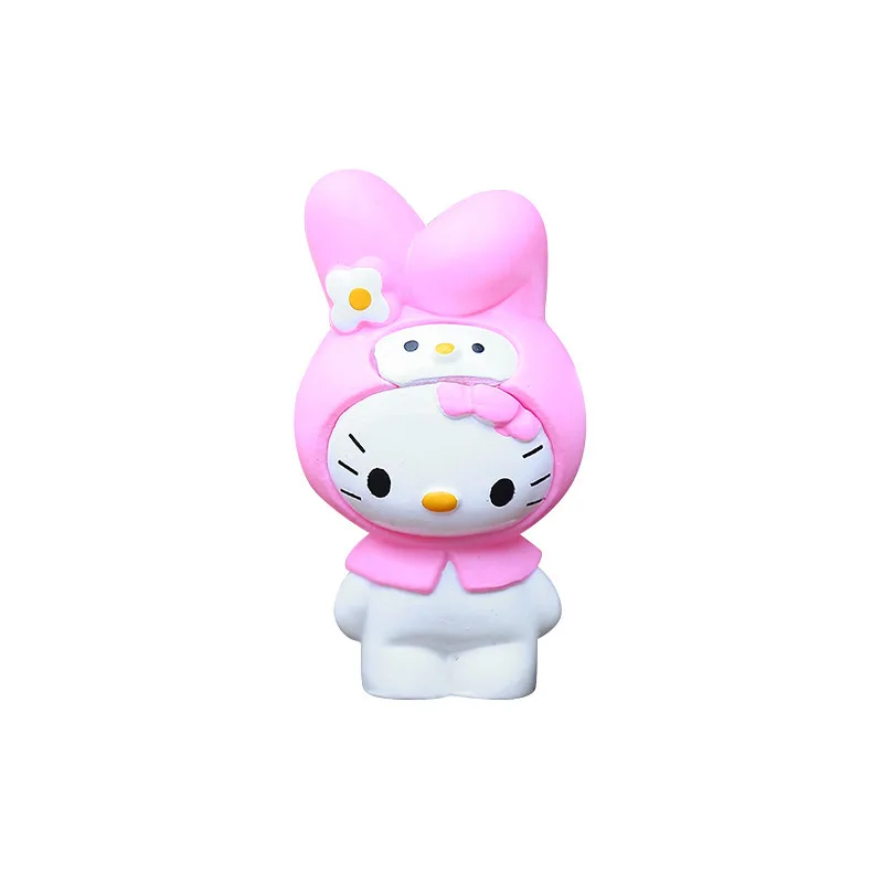 6 개/대 애니메이션 Sanrio 헬로 키티 액션 피규어 장난감 귀여운 Kuromi Mymelody Cinnamorol 입상 인형 어린이 어린이 크리스마스 선물