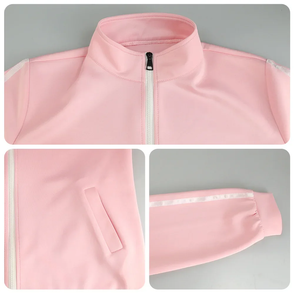 أزياء Gotou Hitori التأثيرية Bocchi The Rock Gotou Hitori التأثيرية JK موحدة سترة وردية تنورة شعر مستعار بدلة الهالوين التأثيرية