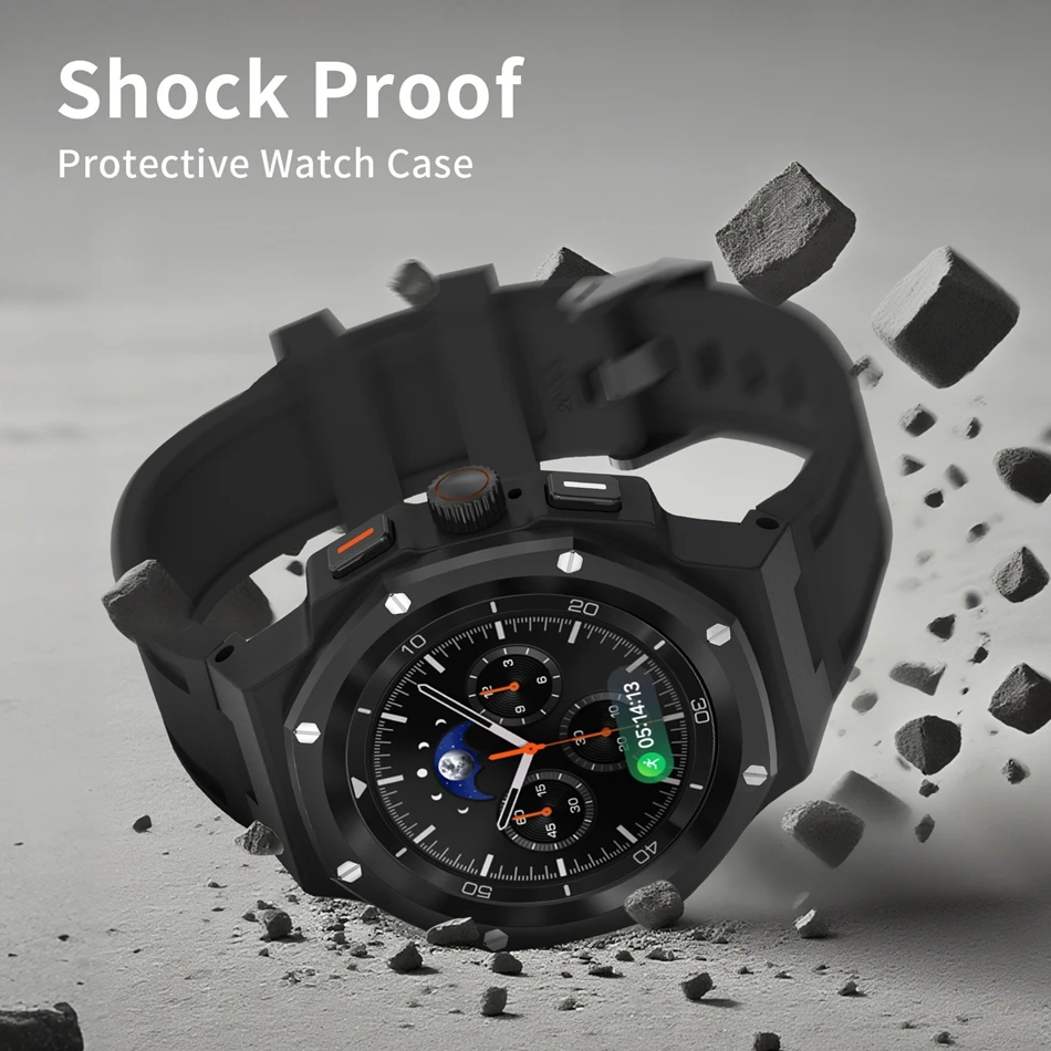 Luxury Aluminum Case With Band for Samsung Watch 8 40mm 44mm Classic 46mm Straps Military Protective Metal Cover Tactical Strap