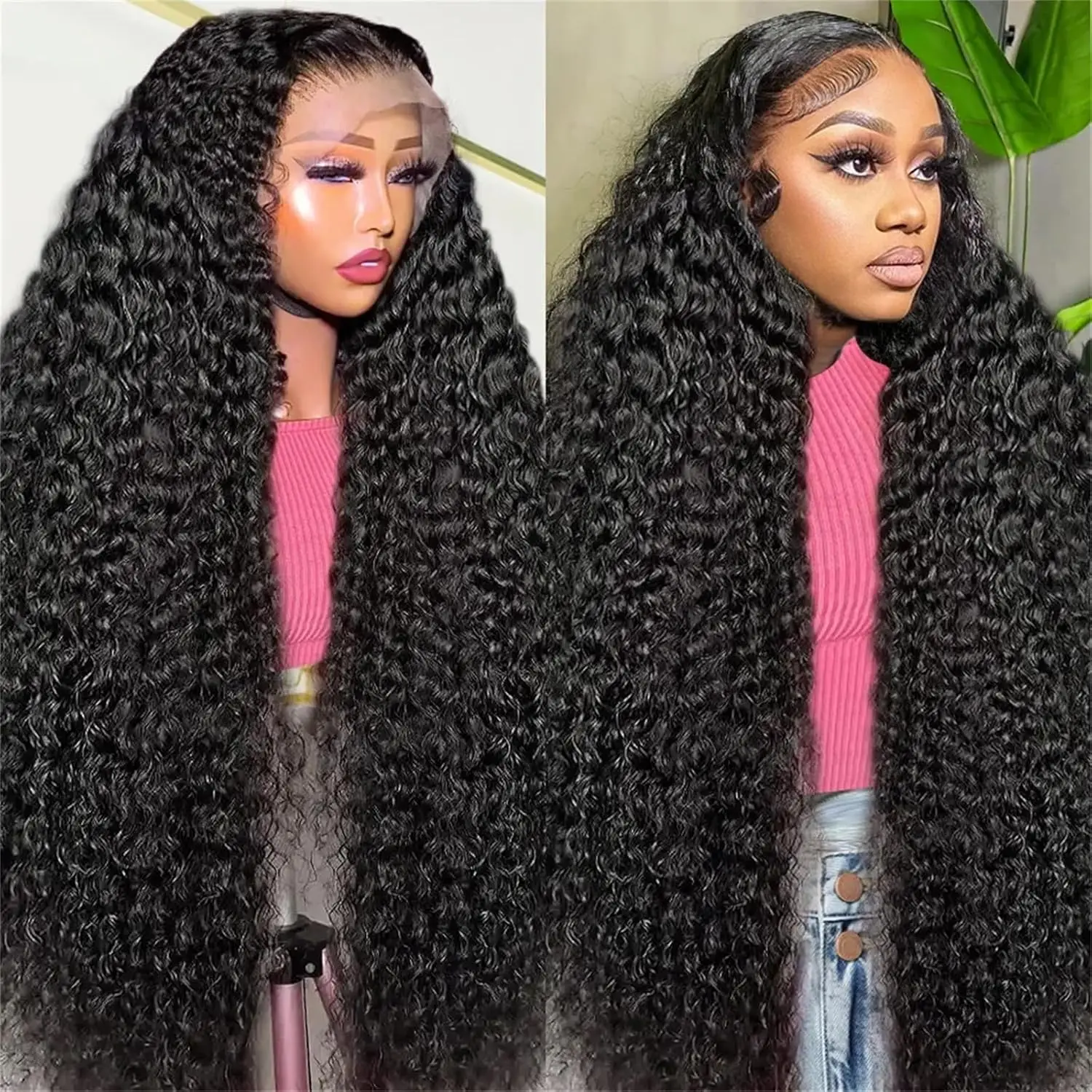 30 32Inch Deep Wave 13x4 13x6 Lace Frontal Wig Brazilian PrePlucked Lace Front Curly Wigs Human Hair 4x4 Closure Wigs for Women