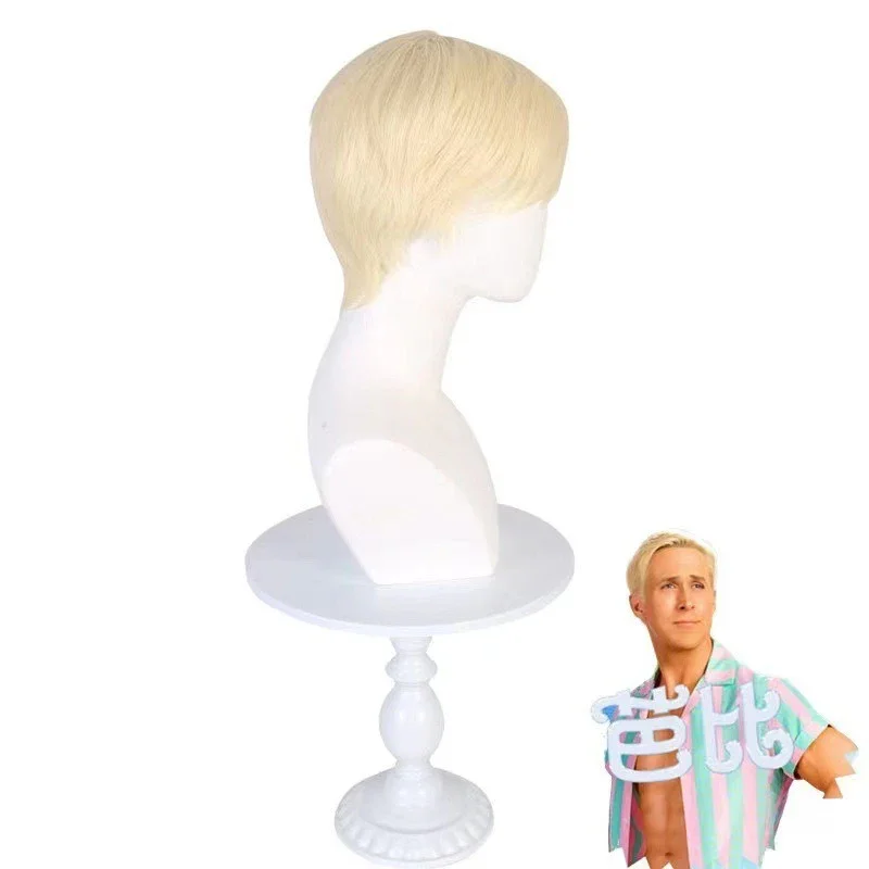 الرجل الذهبي الشعر القصير أربي أفلام الذكور الرصاص كين تأثيري شعر مستعار euramerican ملابس يومية موضة مقلد الشعر عطلة ارتداء شعر مستعار كامل #2