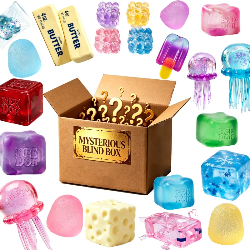 Surprise Blind Box NeeDoh Nice Cube Dr Pepper Style Soft Squeeze Toy Stress Relief Decompression Gift