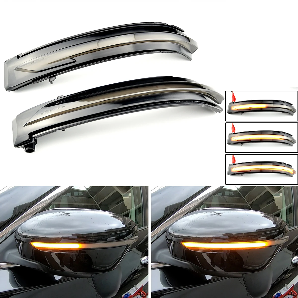 LED Dynamic Side Mirror Lamp Turn Signal Light Blinker For Nissan X-Trail T32 Rogue Qashqai J11 Murano Juke Navara Pathfinder