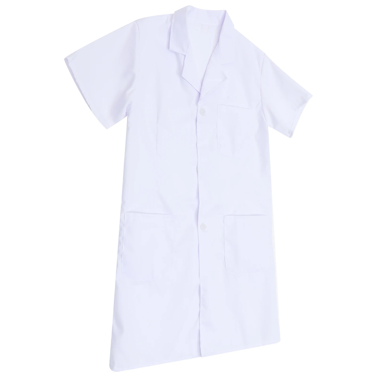 

Nurse Uniform Short Sleeve White Gown Medical Uniform Halloween Cosplay Nurse Clothing - Size L