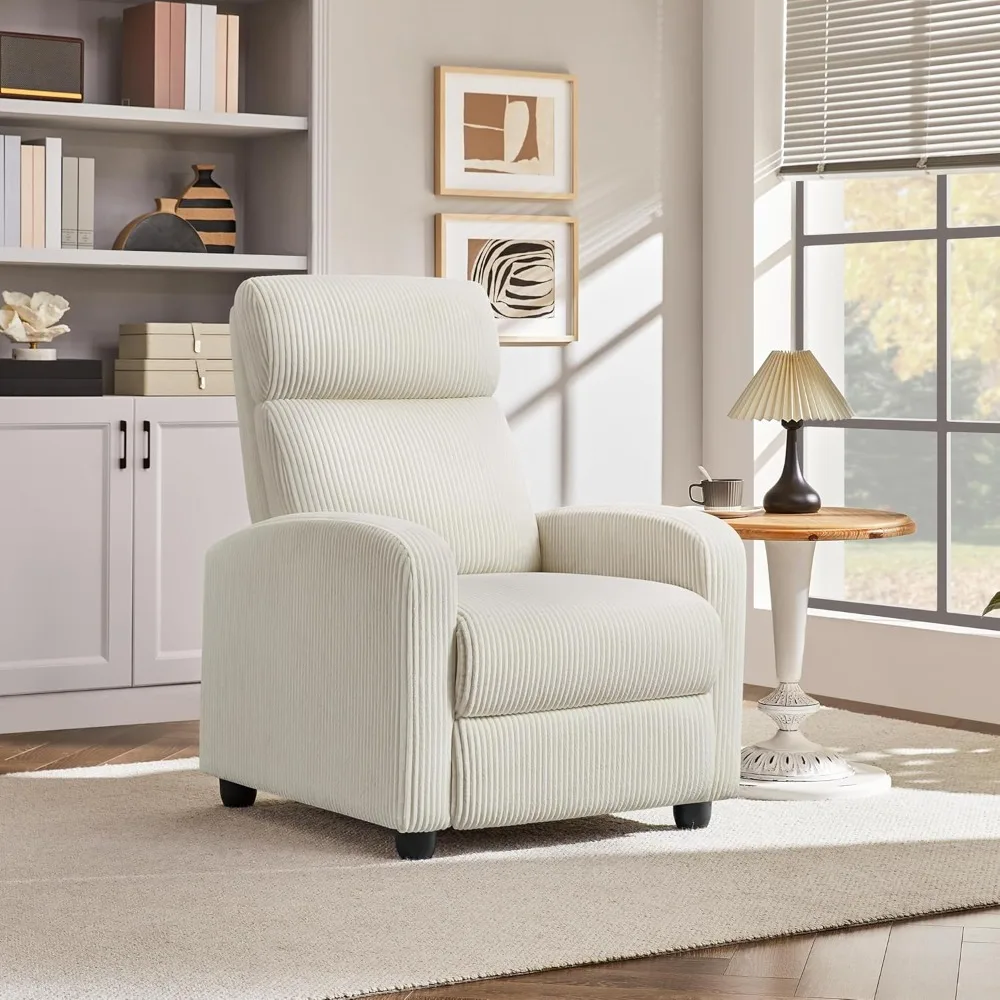 

Corduroy Recliner Chair Single Sofa Home Theater Seating Adjustable Modern Reclining Chair, Customized