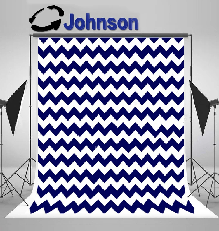 

JOHNSON Striped Navy Blue And White Chevron backdrop High quality Computer print wedding backgrounds