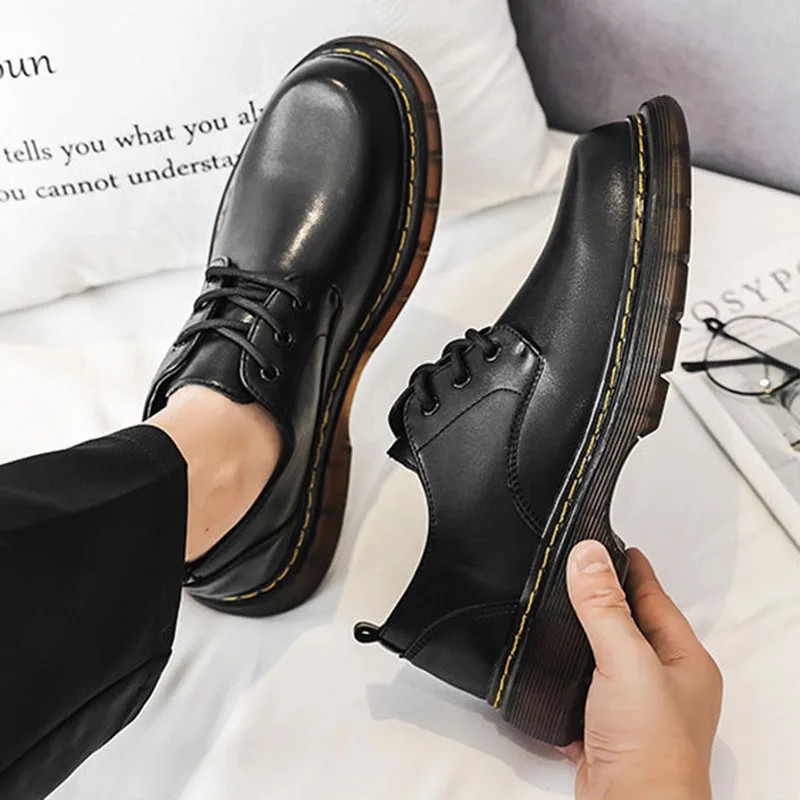 100% Genuine Leather Shoes Men Footwear Black Brown Mens Casual Shoes Cow Leather Male Brogues KA4811