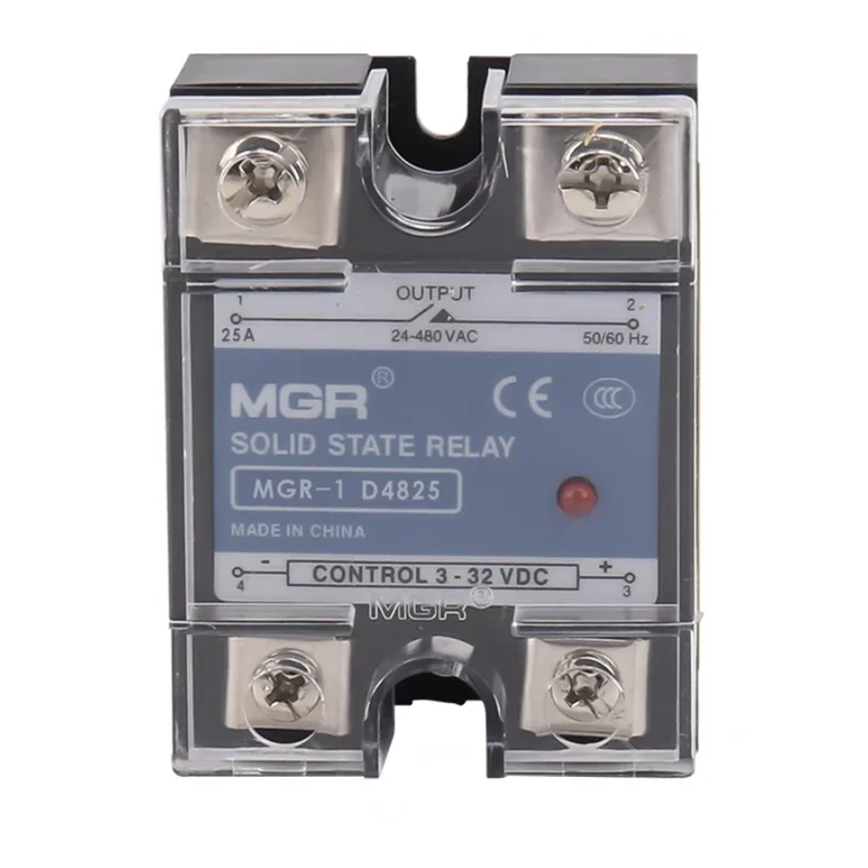 MGR-1 D4825 DC to AC Temperature Contoller Single Phase Solid State Relay SSR 25A 3-32V 24-480V