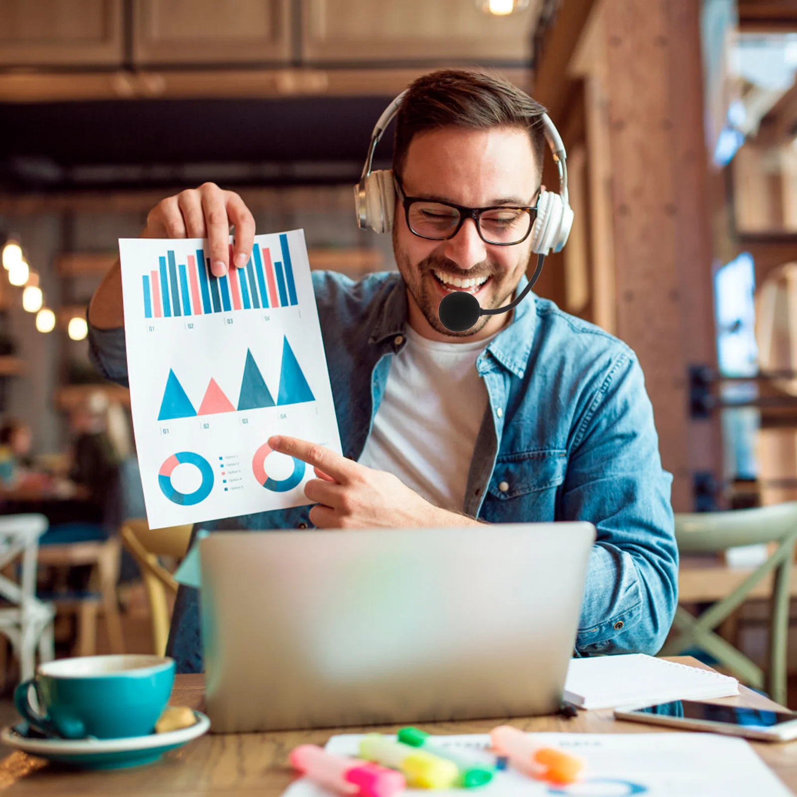 

Gaming Headphone Microphone Noise Reduction In-Line Design For Computer Webcast Teaching Live Streaming Voice Amplifier Headset