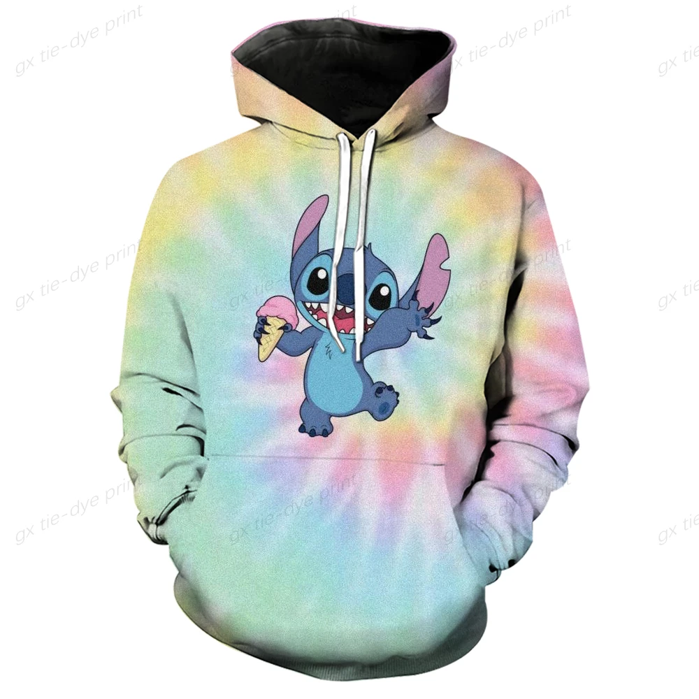 

HIP HOP Cartoon Winter Disney Stitch Hoodies Women Harajuku Cute Anime Sweatshirt Manga Streetwear Hoody Female Unisex