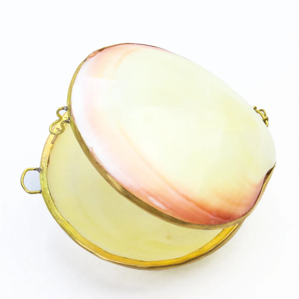 Natural Pink Clams Tortoise Shell Jewelry Packaging Box Charms Display Appliances Box Necklace Earrings Ring Case Pendant Gift