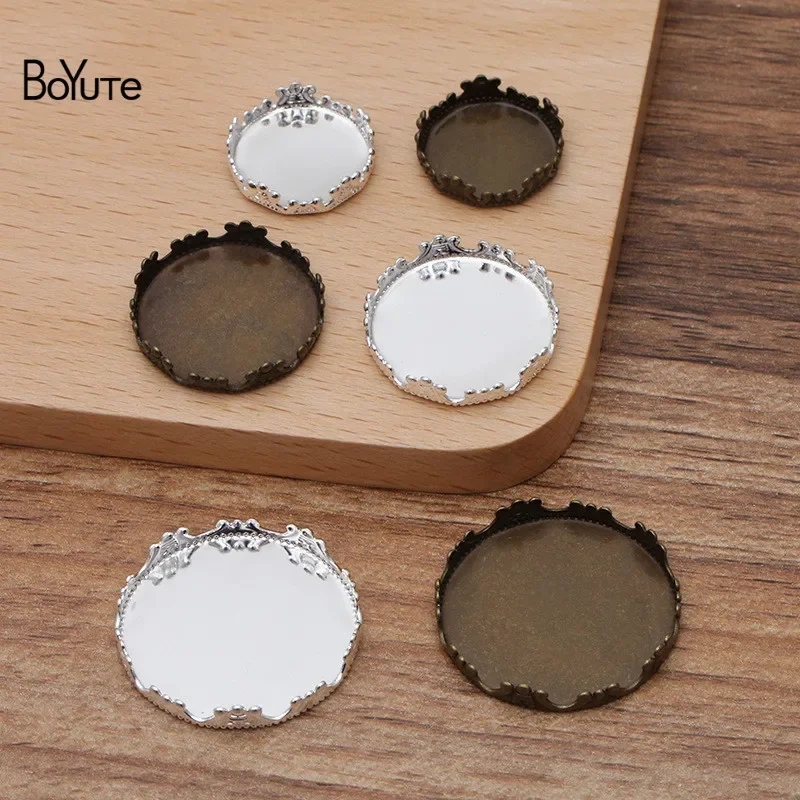 BoYuTe (50 Pieces/Lot) 12-15-20-25MM Cameo Cabochon Base Blank Tray Setting Zakka Diy Jewelry Accessories