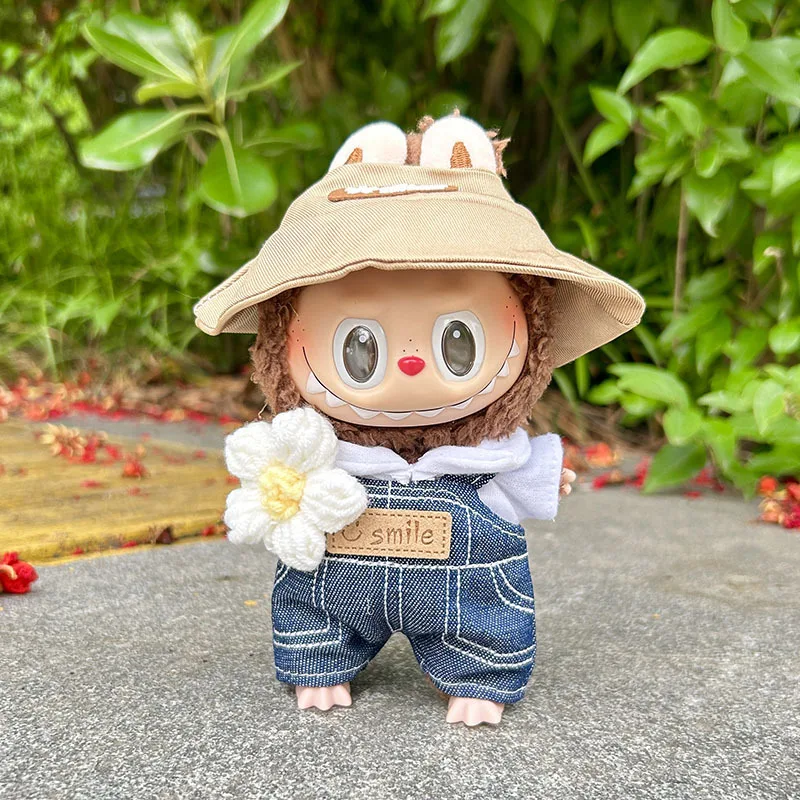 Cute 17cm Doll'S Clothes New Style Flower Hoodie Accessories Korea Kpop Exo Jumpsuit Clothing for Labubu Idol Dolls DIY Gifts