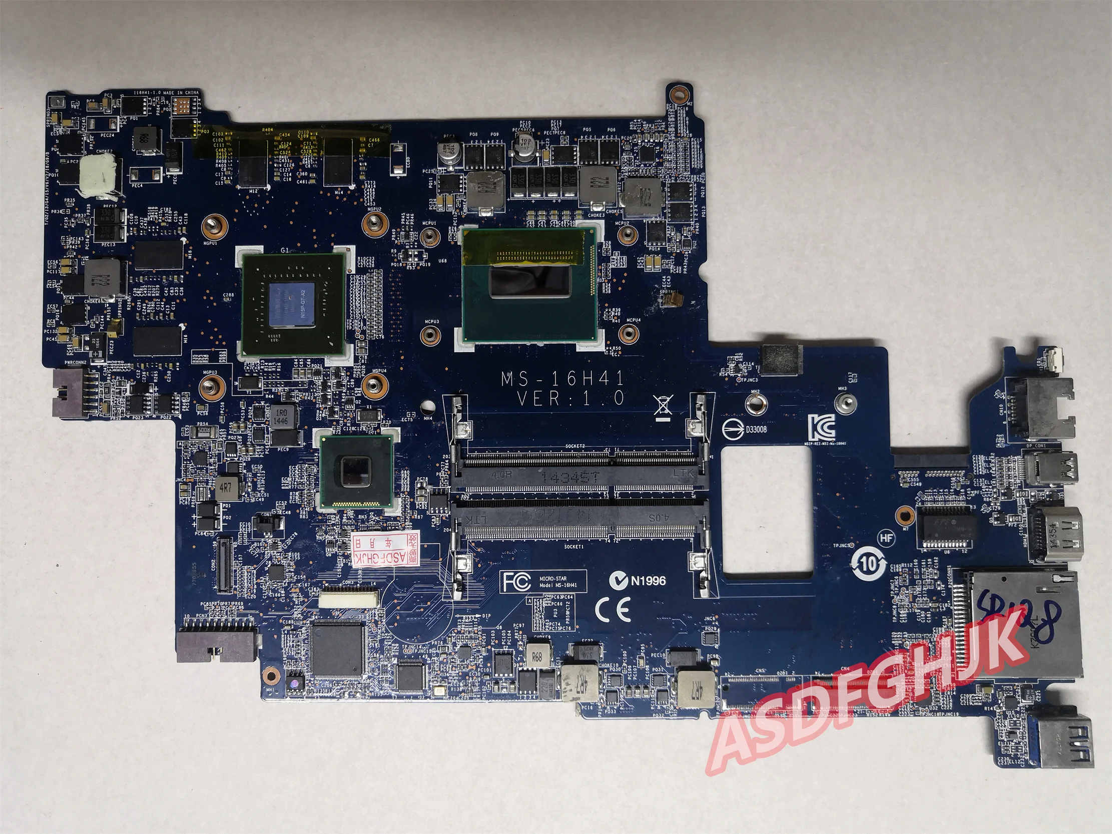 

Genuine For MSI GS60 Ghost MS-16H4 Motherboard i7 CPU AND GTX 850M MS-16H41 Fully Tested