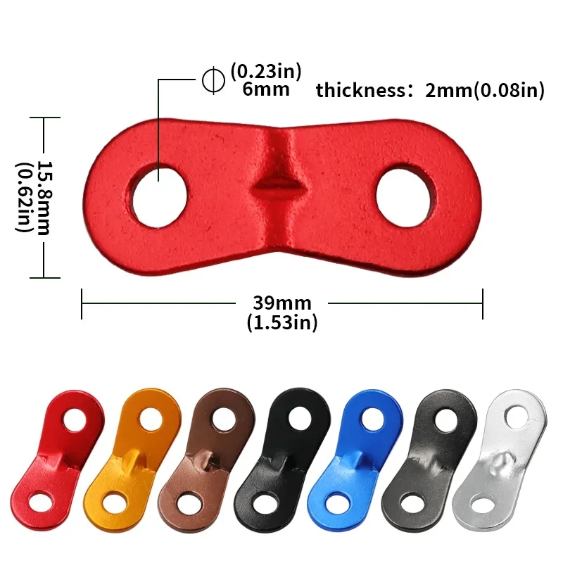 Hebilla de cuerda de viento de doble ojo, accesorio de aleación de aluminio para tiendas de campaña, ajuste antideslizante, paraguas, 20 unidades