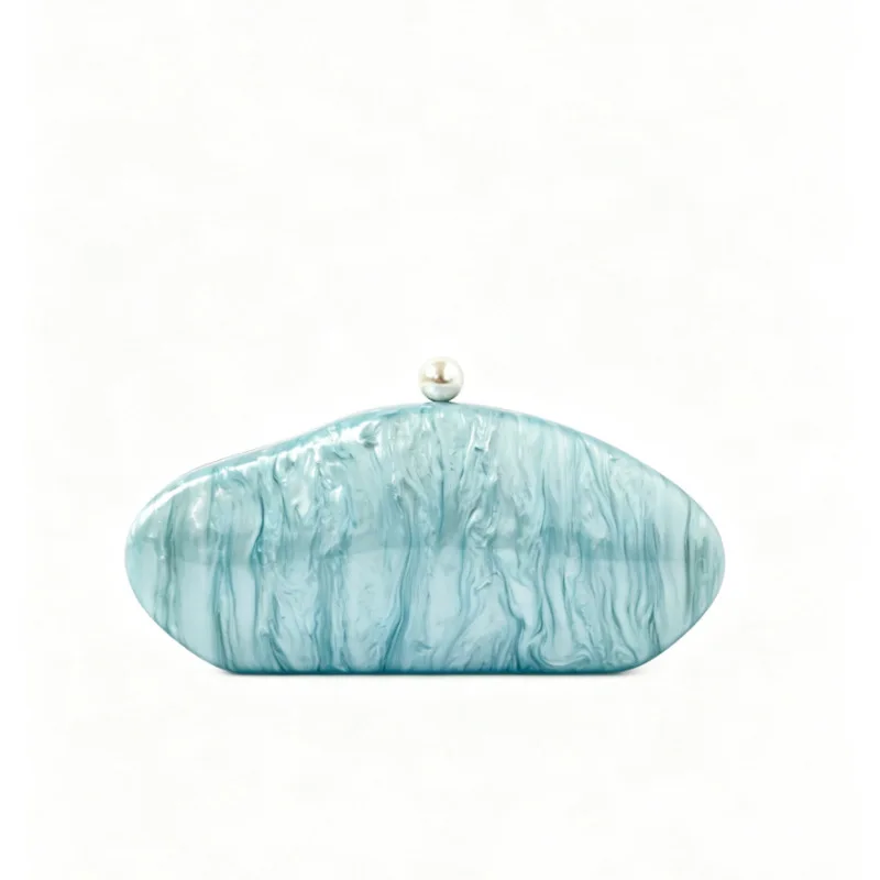 

Dinner bag Wedding clutch bag One shoulder oblique span Shaped shell Acrylic bag Fashion niche