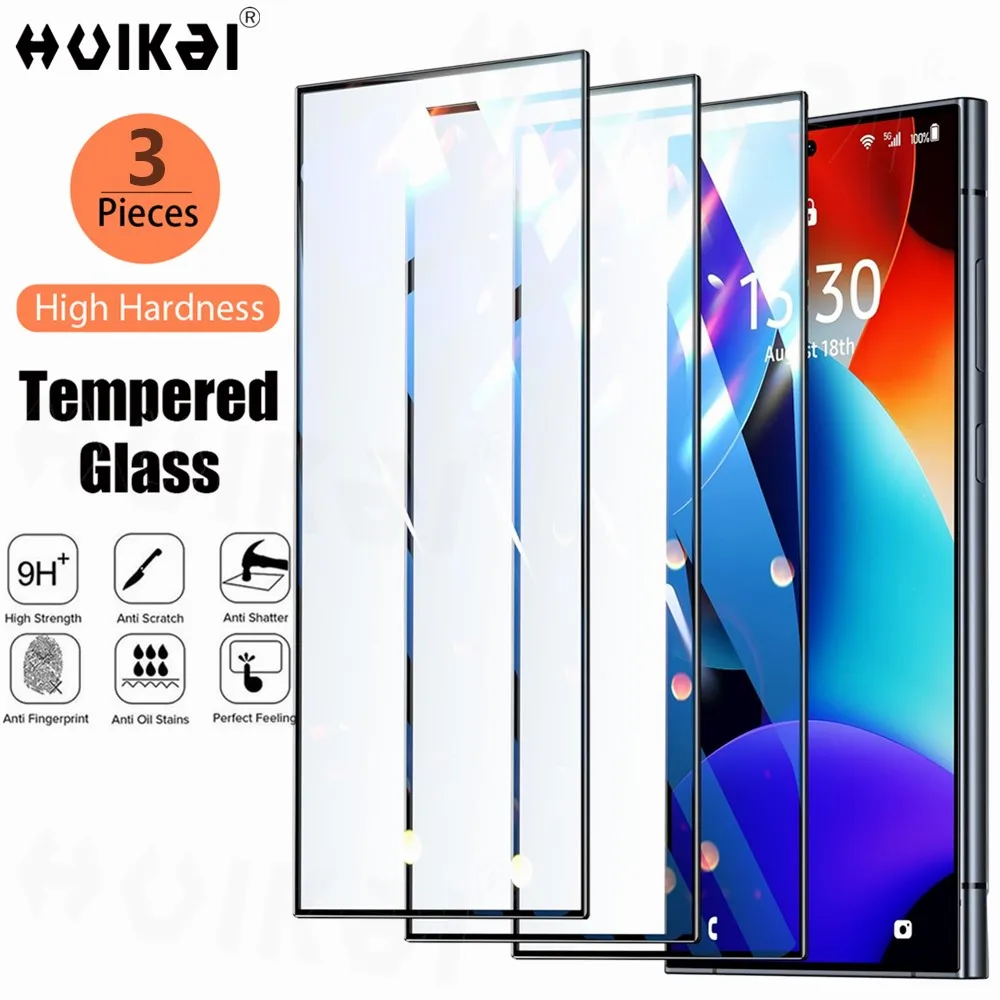 3 Pack Screen Protector for Samsung Galaxy S25 Ultra S24 Ultra S24 FE S23 A16 A35 A55 HD Full Screen Tempered Anti-Scratch Cover