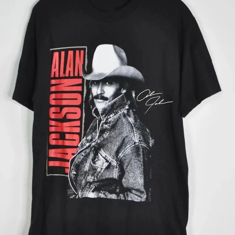 

Хлопковая черная футболка Vtg Alan Jackson Country Music Star S 5XL, крутая